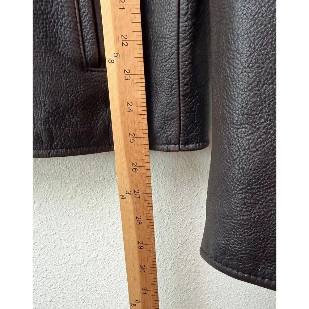 NWT Banana Republic Espresso Leather Moto Jacket Men L